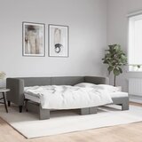 vidaXL Izvlečna dnevna postelja temno siva 90x200 cm blago Cene