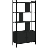 Maison Chic Knjižna omara - Knjižni regal z vrati črna 76,5x30x154,5 cm inženirski les, (21725802) Cene