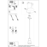  Sollux SL.0963 - Viseći luster na kablu QUBIC 1xE27/60W/230V beton/drvo crna | Eponuda.com