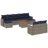 vidaXL 10-delni vrtni komplet sedežnih garnitur z blazinami siv poli ratan, (5000294051) | Shoptok.si