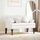 vidaXL Chesterfield klupa Bijelo 120.5 x 65 x 75 cm Lažna koža | shoptok.hr