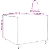 vidaXL Prevleka za zunanje pohištvo Črna 135 x 135 x 90 cm 210D | Shoptok.si