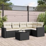  6-dijelni set vrtnih sofa s jastucima crni od poliratana Cijene