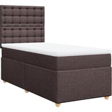 vidaXL Box spring postelja z vzmetnico temno rjav 90x190 cm blago, (21290987) Cene