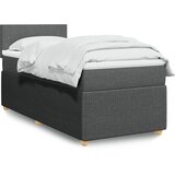 vidaXL Krevet s oprugama i madracem tamnosivi 100 x 200 cm od tkanine | shoptok.hr