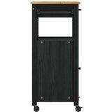  Kuhinjski voziček Črna 88,5 x 40 x 48 cm Masivno borovo les, (5000130943) | Shoptok.si