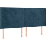  Uzglavlje s ušima tamnoplavo 163x16x118/128 cm baršunasto | shoptok.hr