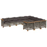  10-dijelni set vrtnih sofa od poliratana s jastucima sivi | shoptok.hr