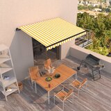 vidaXL Ročno zložljiva tenda 350x250 cm rumena in bela Cene
