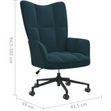 Stol za sproščanje moder žamet, (20957160) | Shoptok.si