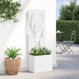 vidaXL Vrtni Sadič s Dekorativnom Pločom Bijela 50 x 140 cm | shoptok.hr