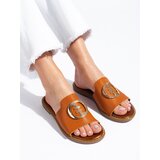 SHELOVET Women's flat slippers camel | Shoptok.si