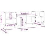 TV ormarić bijeli 160 x 35 x 55 cm od konstruiranog drva | shoptok.hr