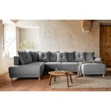 Miuform Siva sklopiva kutna garnitura od samta (s lijevim kutom/u obliku slova "U") Lazy Lukka – | shoptok.hr