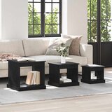  Kava Stol 3 kom. Crni hrast 48 x 45 x 45 cm Konstruirano drvo | Shoptok.si