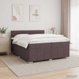  LED okvir za krevet s madracem Tamno smeđa 200 x 200 cm Tkanina | shoptok.hr