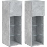 TV ormarići s LED svjetlima 2 kom boja betona 30 5 x 30 x 90 cm | shoptok.hr