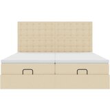 vidaXL Otomanski okvir kreveta s madracima krem 200x200cm od tkanine | shoptok.hr