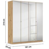 Modern Living Omara Za Oblačila Reflect, Barva Hrasta | Shoptok.si