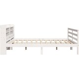 vidaXL Posteljni okvir z vzglavjem brez vzmetnice bel 200x200 cm | Shoptok.si