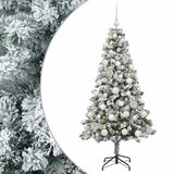  Umjetno božićno drvce s kuglicama 120 cm 150 LED lampica - 120 cm s LED žaruljama i bijelim kuglicama | shoptok.hr