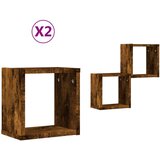  Stenske police s polico 2 pcs Dimljeni oreh 26 x 15 x 26 cm, (5000200659) | Shoptok.si