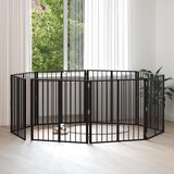 Vrata za pse 8 pcs Crna 80 x 80 cm Cinkani čelik | shoptok.hr