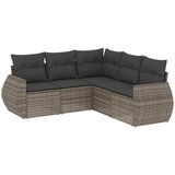Maison Chic Seti vrtnega pohištva - Vrtna garnitura - Vrtni pohištvo set 5-delna z blazinami siv poli ratan, (21814088) | Shoptok.si