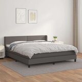  Box spring postelja z vzmetnico siv 160x200 cm umetno usnje, (20899555) Cene