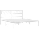 vidaXL Metalni okvir za krevet s uzglavljem bijeli 135x190 cm | shoptok.hr