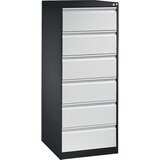 C+P Predalnik za kartoteko ACURADO, 2 vrsti, 6 predalov, črno sive / svetlo sive barve | Shoptok.si