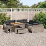 vidaXL Vrtna sedežna garnitura z blazino s shranjevanjem 13 pcs Siva | Shoptok.si