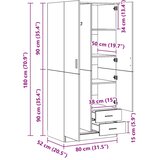  Ormar boja hrasta sonome 80 x 52 x 180 cm od konstruiranog drva | shoptok.hr