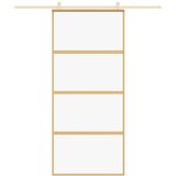  Klizna vrata zlatna 90 x 205 cm prozirno staklo ESG i aluminij | shoptok.hr