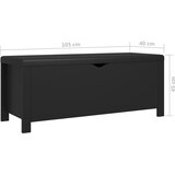  Kutija za pohranu s jastukom crna 105x40x45cm konstruirano drvo | shoptok.hr