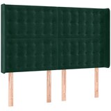  Uzglavlje s ušima tamnozeleno 147x16x118/128 cm baršunasto | shoptok.hr