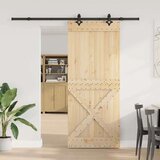 vidaXL Drsna vrata s kompletom vodil 95x210 cm trdna borovina | Shoptok.si