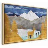  Slika - Golden Land (1 Part) Wide 120x80 U prirodnom drvenom okviru | shoptok.hr