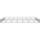  Ograda za pse s 24 panela crna 100 x 50 cm čelik obložen prahom | Shoptok.si