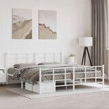 vidaXL Metalni okvir kreveta uzglavlje i podnožje bijeli 183x213 cm | shoptok.hr