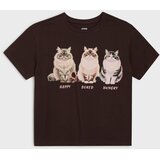 Sinsay Pamučna majica s tiskom mačaka | shoptok.hr