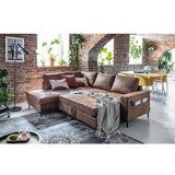 Miuform Rjava raztegljiva kotna sedežna garnitura iz umetnega usnja (levi kot) Lofty Lilly – | Shoptok.si