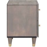 vidaXL Nočna omarica s predalom Siva 40 x 33 x 46 cm trden mangov les | Shoptok.si