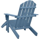 vidaXL Vrtna stolica Adirondack s otomanom od masivne jelovine plava | shoptok.hr