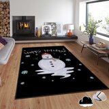 Conceptum Hypnose Tepih sa novogodišnjim motivima Asr-Crpt-44, Pravougaoni, 120 x 180 cm, Crno-Bijeli | Eponuda.ba