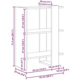  Knjižna polica Dimljeni oreh 52 x 25 x 71,5 cm Konstruiran les, (5000136068) | Shoptok.si