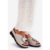 S. BARSKI Ladies Leather Sandals With Decoration Beige S.Barski | Shoptok.si