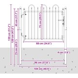  Ogradna vrata DRONTEN 100 x 75 cm Metal Crna Može se zaključati | shoptok.hr