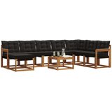 Set vanjskih sofa 9 kom. Prirodna i crna | shoptok.hr