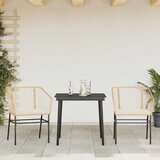  3-dijelni vrtni blagovaonski set s jastucima poliratan i staklo Smeđa 80 x 80 x 74 cm | shoptok.hr